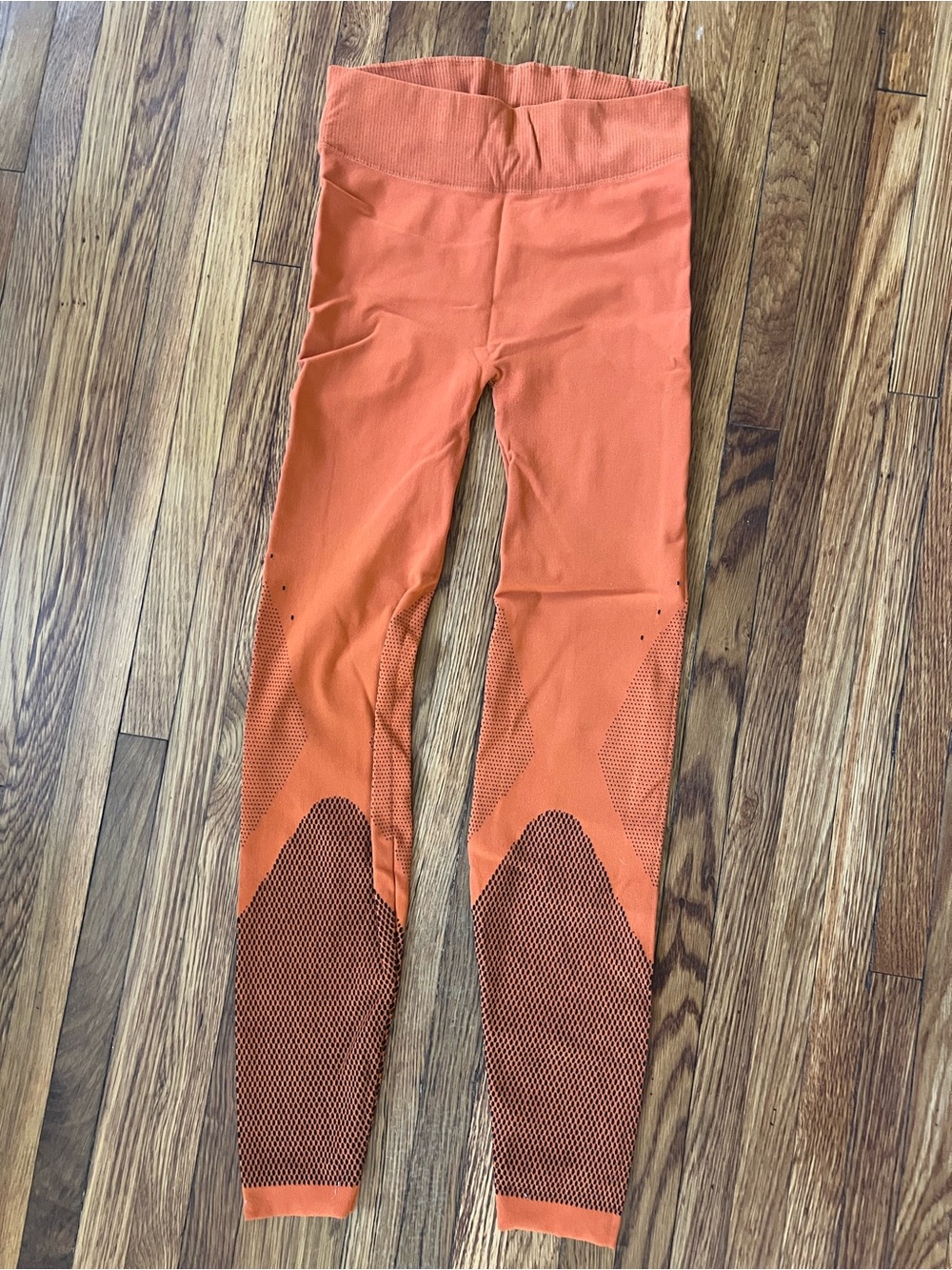 Adidas Warp Knit Tights Orange Seamless Active Leggings Size Medium